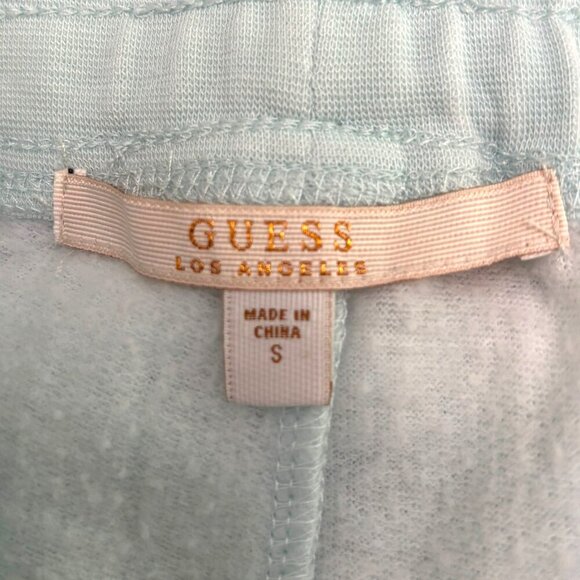 GUESS LOS ANGELES Lounge Pants NWT Soft Green Drawstring Jogger Cuffs Size Small - Picture 6 of 10